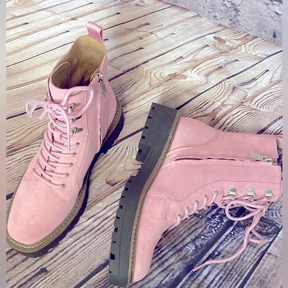 Pink Sam Edelman Lue Combat boots, size 7 - Picture 2 of 12